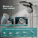 Rain Shower Head with Handheld: Foldable High Pressure Shower Heads with Handheld Spray Combo, 9 Spray Settings/Modes Hand Held Showerhead Dual Rainfall Shower Head Built-in Magnetic Docking and Jets