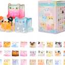 Square Cat Series Blind Box (3 Figures per Box) Random Design Action Figure Cute Animal Blind Bag Collectible Toy - Styles Vary Mini Cats Figures Mystery Bag for Cat Lovers Birthday Gifts & Desk Decor
