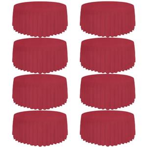 Round tablecloth for a round table. Red. 9*9 Ft. 8Pack