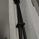 1 1/8 Inch Diameter Curtain Rod 66-120Inch(5.5-10ft), Heavy Duty Curtain Rods for Window, Telescoping Large Single Drapery Rod with Modern Cap Finials and Adjustable Brackets, Matte Black