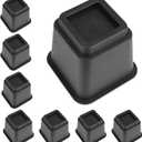 QWORK Bed Risers 4 Inch Heavy Duty Bed Elevators, Set of 8, 3,000 lbs Capacity, Compatible up to 2.75" Leg