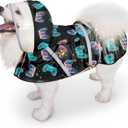 Dog Raincoat, Adjustable Rain Jacket with Hooded Double Layer for Large Medium Small Dogs Puppies, Lightweight Waterproof Rain Coat Poncho with Reflective Stripe Game Controller Black,Medium