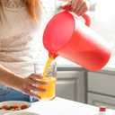 GoodCook 1-Gallon Plastic Airtight Pitcher with Vacuum Seal Lid, 1 Gallon, Red