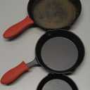 QTLCOHD 3 Pcs Cast Iron Skillet Set, 6, 8, 10 Inch Non Stick Cast Iron Frying Pans with Heat-Resistant Handles for Stove, Oven, Grill & Campfire, Black