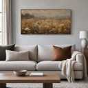 InSimSea Extra Large Framed Vintage Wall Art, Wildflower Meadow, 24x48inch