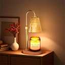 Candle Warmer Lamp with Dimmable Light & Timer, Adjustable Height Flameless Electric Wax Melter for Scented Jar Candles, Gifts for Women and Moms, Housewarming Birthday New Home Decor,Includes 2 Bulbs