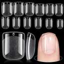 TOMICCA Short Nail Tips Extra Short Square Nail Tips, 192Pcs Fake Nails 12 Sizes Acrylic Clear Nails for Beginner and Professional DIY Gel Nails Salon 192Pcs-Extra Short Square Nail Tips