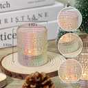 SUPMIND 24 Pcs Votive Candle Holders, Glass Holders Bulk for Table Centerpiece, Tea Lights Candle Holders for Wedding Shower, Party and Home Decor Iridescent