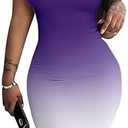 Nimsruc Womens Summer Casual Sexy Short Sleeve Bodycon Dress Basic Pencil Midi Club Dresses S