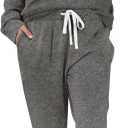 Aamikast Women's Pajama Sets 2 Piece Sleepwear Lounge Set Long Sleeve Top & Elastic Waist Matching Joggers for Fall & Cold Nights (Small, Dark Grey)