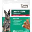 Wonder Bound Beef Flavor Dental Sticks for Small/Medium Dogs (15-40 lbs), 6-Ridge Shape for Plaque & Tartar Control, Freshens Breath, Formulated with Vitamin C, 45 Count, 04 JUN 2027