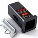 TOPTOW 64028S Trailer Hitch Adapter 2-1/2" to 2" Hitch Reducer Sleeve Carbon Steel, Upgraded, 5/8 inch Pin & Clip Included