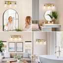 Battery Operated Wall Sconce, 3-Light Dimmable Rechargeable Wireless Vanity Light Fixture with Remote & Bulbs, Gold Indoor Non-Hardwired Decor Wall Lamp for Bedroom, Living Room, Hallway, Mirror