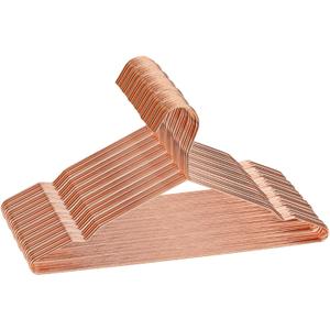 Tosnail 30 Pack 16.5" Stainless Steel Strong Wire Metal Hangers, Heavy Duty Clothes Hangers, Space Saving Closet Organizer - Rose Gold