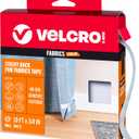VELCRO Brand Sticky Back for Fabrics, 10 Ft Bulk Roll No Sew Tape with Adhesive, Cut Strips to Length Permanent Bond to Clothing for Hemming Replace Zippers and Snaps, White