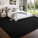 Nuttumico Large Modern Area Rugs for Bedroom Living Room, 5x7 Feet Black Rug, Thickened Memory-Foam Indoor Carpets, Minimalist Rug for Boys Girls, Soft, Non-Slip and Machine-Washable