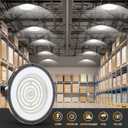 AIKVSXER 200W UFO High Bay Light 6 Pack, 6000K LED Shop Lights Plug & Play | 30000LM Commercial Bay Lighting IP65 Waterproof Garage Light, CRI>85 No Flicker, 120 Beam Angle, 5ft Cable 60000hrs Lifespan