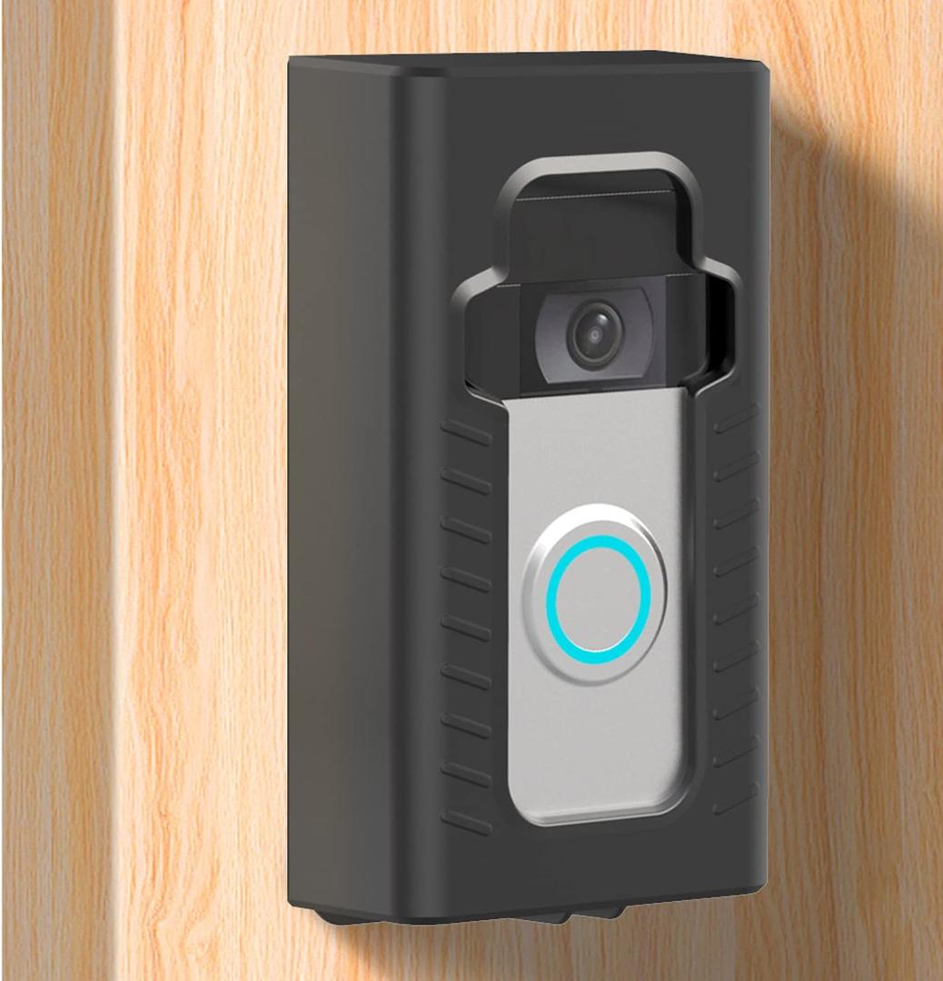 Adhesive Mount Compatible with for Video Doorbell No-Drill Mounting Bracket Cover Holder Not Block Doorbell Sensor