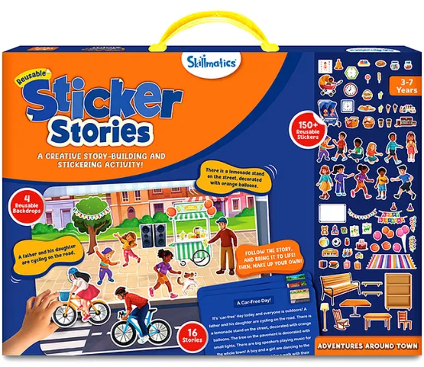 Skillmatics Art & Craft Activity - Sticker Stories, Reusable Sticker Art, DIY Craft Kits, Creative Storytelling Kit, Educational Toy, Gifts for Ages 3 to 7
