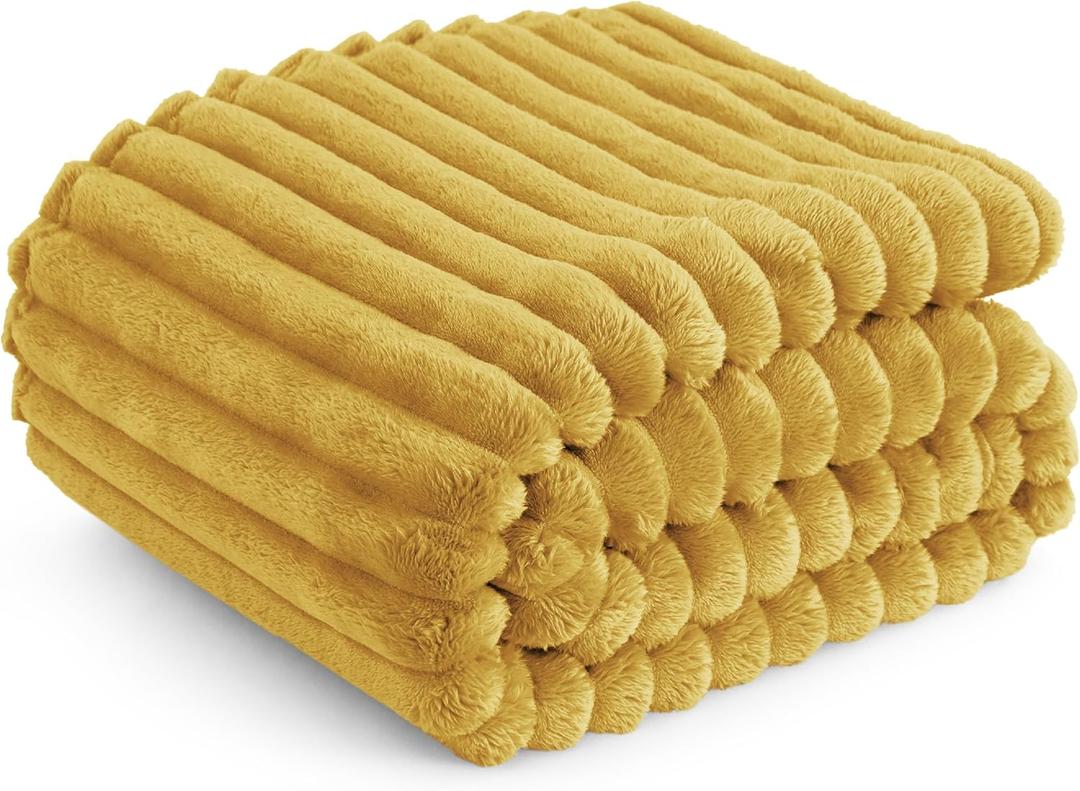 Bedsure Yellow Throw Blanket for Couch - GentleSoft Cozy Soft Fleece Blankets for Women, Cute Small Throws for Girls, Honey, 50x60 Inches (Throw (50" x 60"))