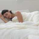 COOVA Ultra Soft Faux Fur Twin Blanket – Fuzzy Fluffy Cozy Microfiber Blankets, Warm Thick Plush Sherpa Fleece Throw Blanket for Couch,Bed,Sofa,Ideal Gift for Women.(Ivory White, 60"x80")