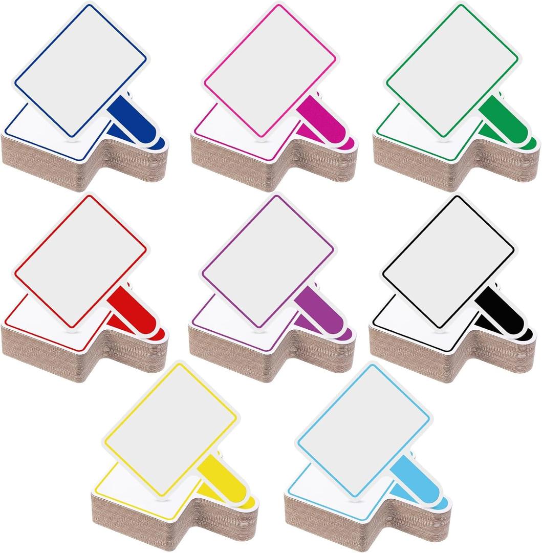 Crtiin 40 Pcs Colorful Dry Erase Paddles Auction Paddles Mini Dry Erase Board Small Handheld Double Sided Whiteboard Quick Response Answer Board for Student Teaching Classroom (Multi Color)