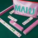 Soulchen Kaleidoscope Mahjong Tile Set 160 Mahjong Tiles 1.2'' Pink American Mahjongs Tile Set with Mahjongs Bag