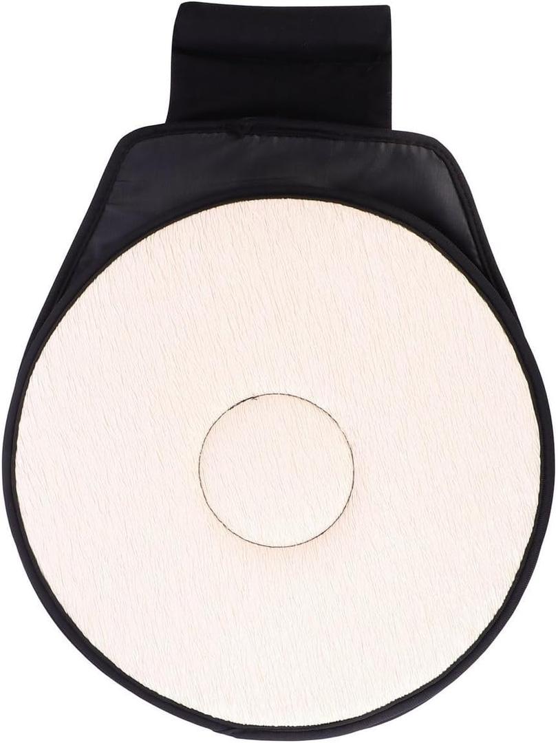 360 Degree Rotation Car Seat Cushion, Universal Revolving Cushion for Comfortable Driving, Beige Polyester (52x37x3cm)