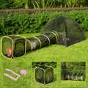 VIVOHOME Outdoor Cat Enclosures 3-in-1 Portable Catio w/Large Cat Tent, Tunnel, Playhouse, 5 Piece Door, Cat Leash, Mint Ball for Rabbits, Dogs and Feline Friends to Explore in Yard, Balcony, Camping