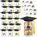 Arrowbash 18 Set Graduation Candy Jar Bulk Class of 2026 Graduation Party Favors Grad Gift 6.8oz Candy Containers Boxes with Cap Sticker for Guests School Party(Yellow,Classic Style)