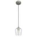 CO-Z Brushed Nickel Modern/contemporary Clear glass Cylinder Mini Hanging Pendant light