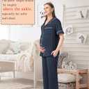 Rnxrbb 3 PCS Women Maternity Pajamas Set Nursing Postpartum Breastfeeding Pjs Sleepwear Lounger Clothes Button Down,Navy Blue S