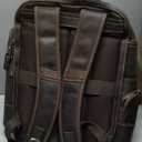 LANNSYNE Vintage Genuine Leather Backpack for men, 15.6" Laptop Backpack Travel Camping 24L Rucksack (Light Brown)