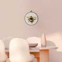 Vintage Bee Round Wall Art Framed, Neutral Moody Cottagecore Bee Round Wall Decor, Nature Insect Hanging Canvas Prints Wall Sculptures for Farmhouse Home Living Room Bedroom Decor, 10x10 Inch