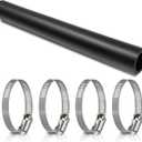 Gasoline Fuel Filler Neck Hose with 4 Hose Clamps,1 1/2 inches Inside Diameter Fuel Hose, Reinforced Gas tank filler hose (straight, 1 1/2" ID 15 7/8" Long)