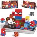35PCS Magnetic Blocks Travel, STEM Educational Mini Magnetic Blocks with Portable Iron Box, Christmas Birthday Gifts for Boys & Girls Ages 3 4 5 6 7 8, Spider