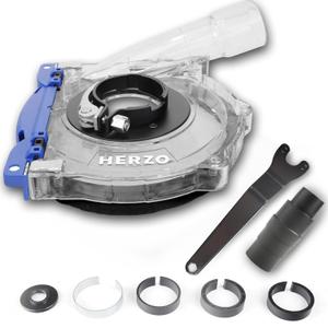 HERZO Dust Shroud for 5 inch and 4-1/2 inch Angle Grinder, Universal Surface Grinding Shroud,Transparent Polycarbonate