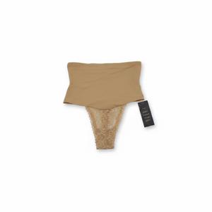  Hey Girl Shapewear Thong Tummy Control High-Waisted Brief, S, Beige