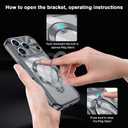 for iPhone 17 pro max Case with Ring Stand Camera Protection Black