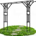Garden Arch Trellis - 141.7" L106.3" H Extra Large Flat Top Arbor Trellis with Coated Steel Pipe, Trellis for Climbing Plants Outdoor, Heavy Duty Abor Archway for Wedding Decor(25MM Pipe)