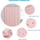 AmazerBath Blush Pink Shower Curtain Fabric, Waffle Shower Curtain Heavy Duty 240GSM, Hotel Quality Bathroom Shower Curtains, 72 x 72 Inches