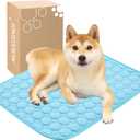 MICROCOSMOS Summer Cooling Mat & Sleeping Pad- Water Absorption Top, Materials Safe, Easy Carry, EZ Clean. Keep Cooling for Pets, Kids and Adults.(Blue, 24" x18")