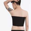 Tomboy Trans Lesbian Strapless Plus Size Chest Binder Top with 20 CM Elastic Band (Black, XXXL)
