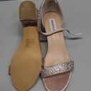 SheSole Women's Open Toe Strappy Low Block Heel Bling Rhinestone Sandals for Wedding Bride Dress Shoes (9, Champagne)