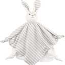 Under the Nile Organic Cotton Unisex Baby Gray Stripe Bunny Blanket 10"
