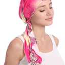 Fxhixiy Pre-Tied Bandana Turban Hat Chemo Cancer Headscarf Headwraps Headwear for Women Hair Cover Hat (Pink)