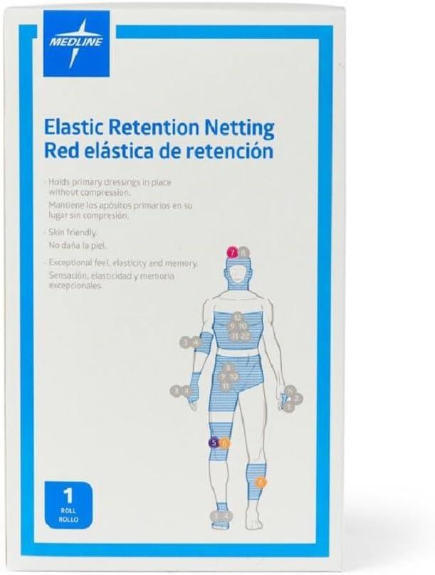 Medline Stretch Tubular Elastic Dressing Retention Net, Size 6,(17" x 25 yds), Ideal for Wound Care, Single Pack