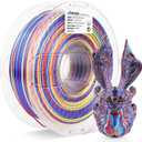 AMOLEN Silk PLA 3D Printer Filament, Shiny Multicolor Rainbow PLA Filament 1.75mm, Fast Color Change PLA 3D Printing Filament for Most FDM 3D Printer, Blue Red YellowGreen