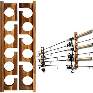 Ghosthorn Holds Up to 6 Rods Fishing Pole Rod Racks Wall or Ceiling Mounted Fishing Pole Rod Holders for Garage Storage Organizer Fishing Gear Equipment for Men Women