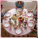 Pink Scalloped Paper Placemats 60 Pcs Disposable Coated Paper Waterproof Place Mat with Wavy Edge Table Decor for Baby Shower Party Supplie Birthday Wedding Banquet Tea Party (13.5 Inch Round)